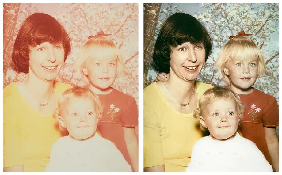 Faded photograph with contrast and colour restored